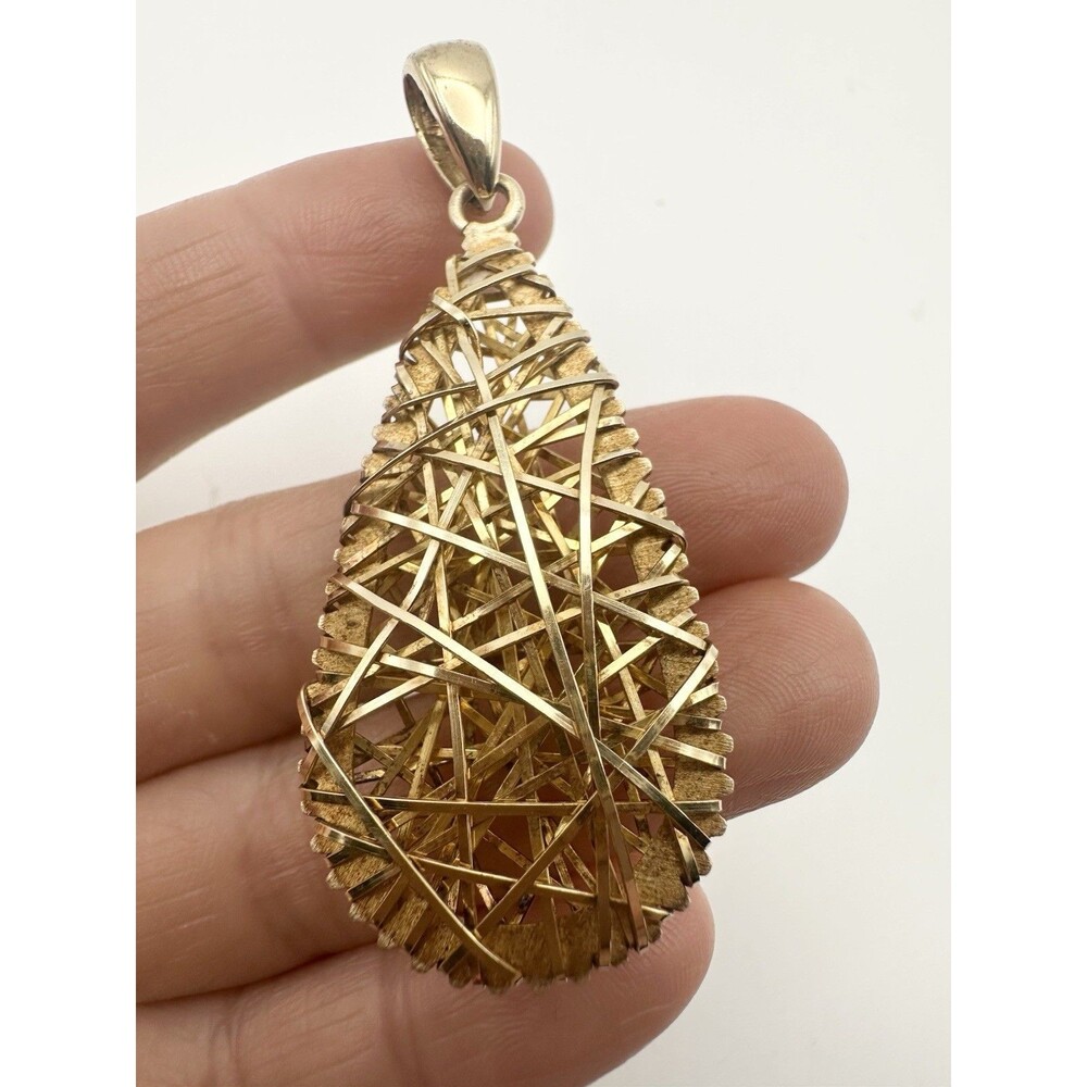 Veronese 925 Sterling Silver Vermeil Gold Plated Teardrop Pendant